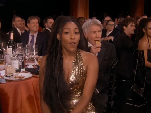 Harrison Ford's chip eating steals Jessica Williams' thunder at SAG Awards 2025