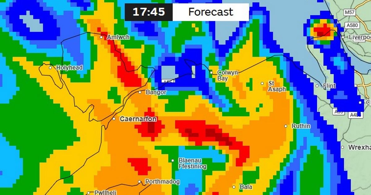 Where North Wales will be hit hardest as 32mm of rain tipped to drench region