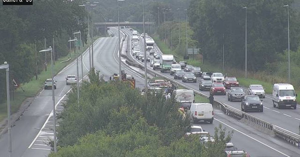 A55 crash live updates as road 'blocked' and long delays build