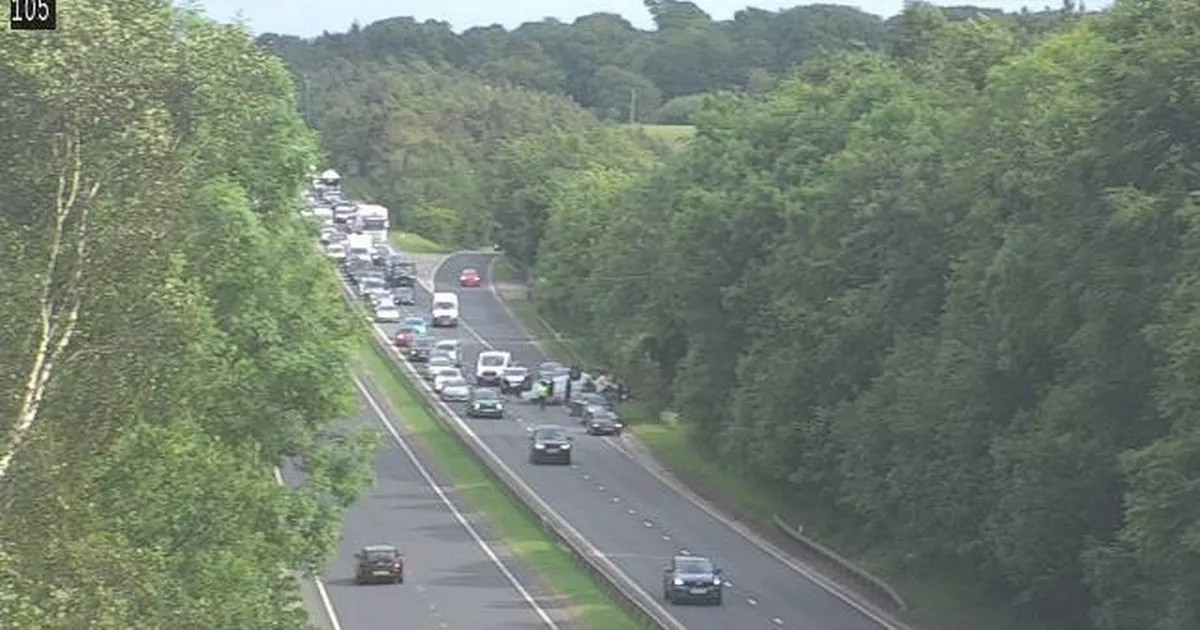 A55 crash live updates as 'van towing caravan overturns on carriageway'