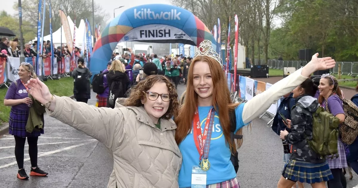 Miss Scotland has emotional reunion with cousin as she completes Glasgow Kiltwalk