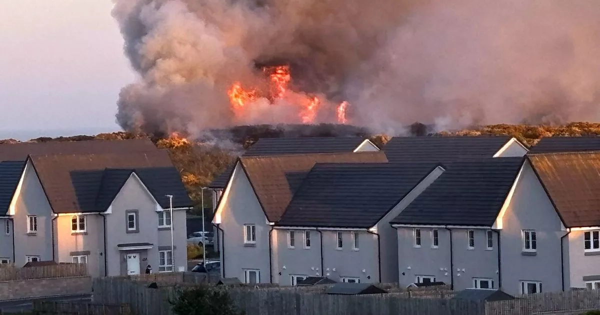 Huge wildfire breaks out near Scots homes as firefighters battle to contain blaze