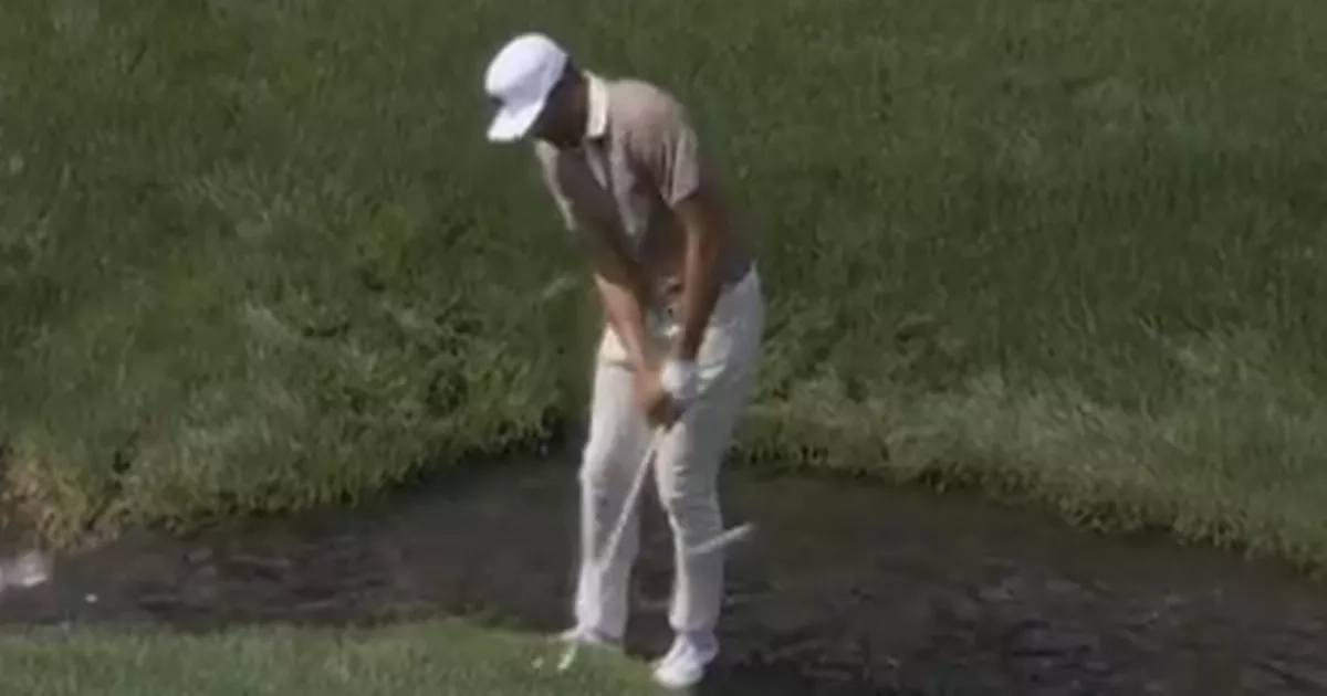 Soggy golf star Tony Finau walks on water to get out of bother at Quail Hollow