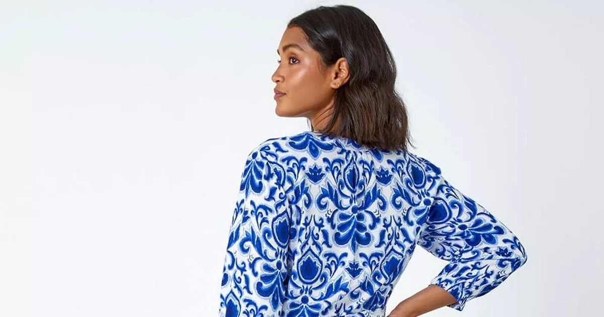 'Mamma Mia!' Roman's M&S lookalike blue and white belted shirt dress is perfect for summer