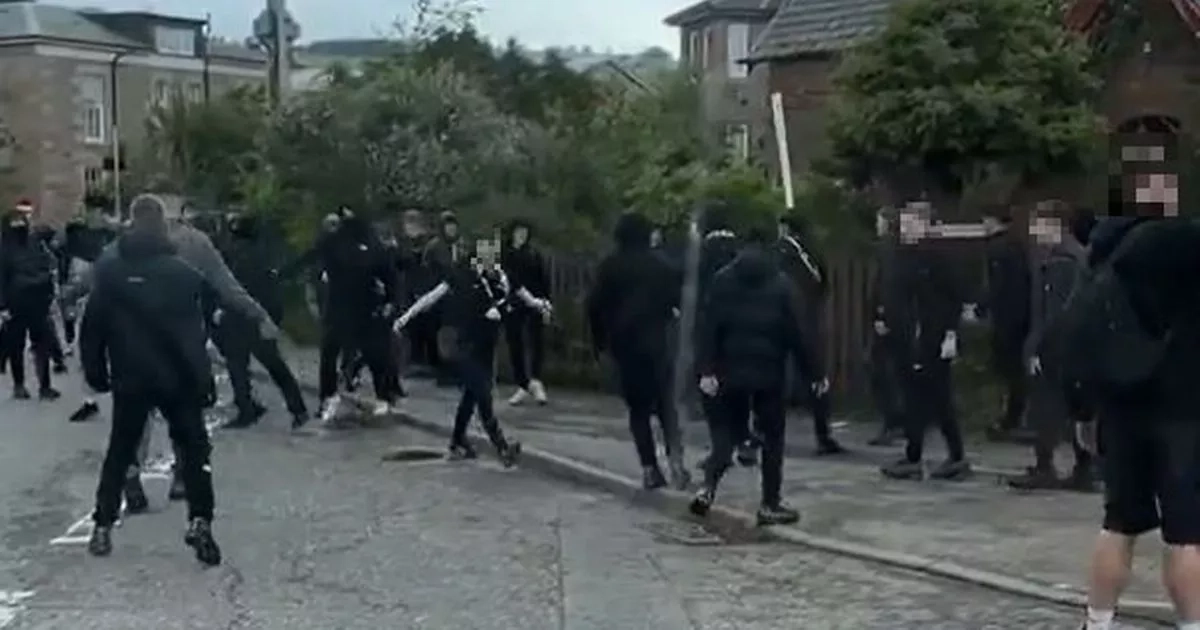 Weapon-wielding football fans brawl in street ahead of Ross County v Livingston showdown