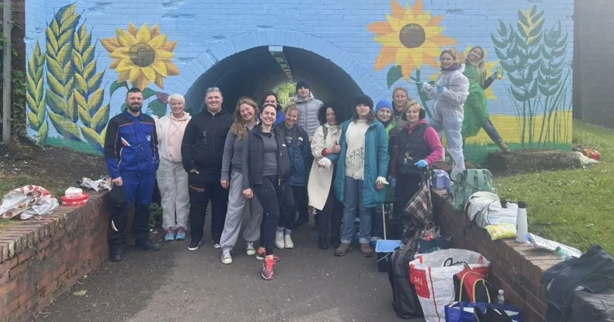 Stunning mural created by Ukrainian refugees has taken pride of place in Wishaw