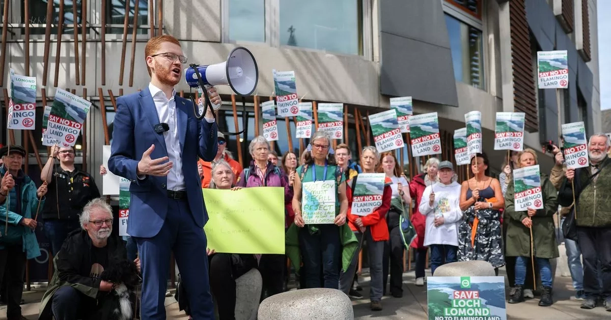 Save Loch Lomond campaign protests at Scottish Parliament over 'shameful' Flamingo Land plan