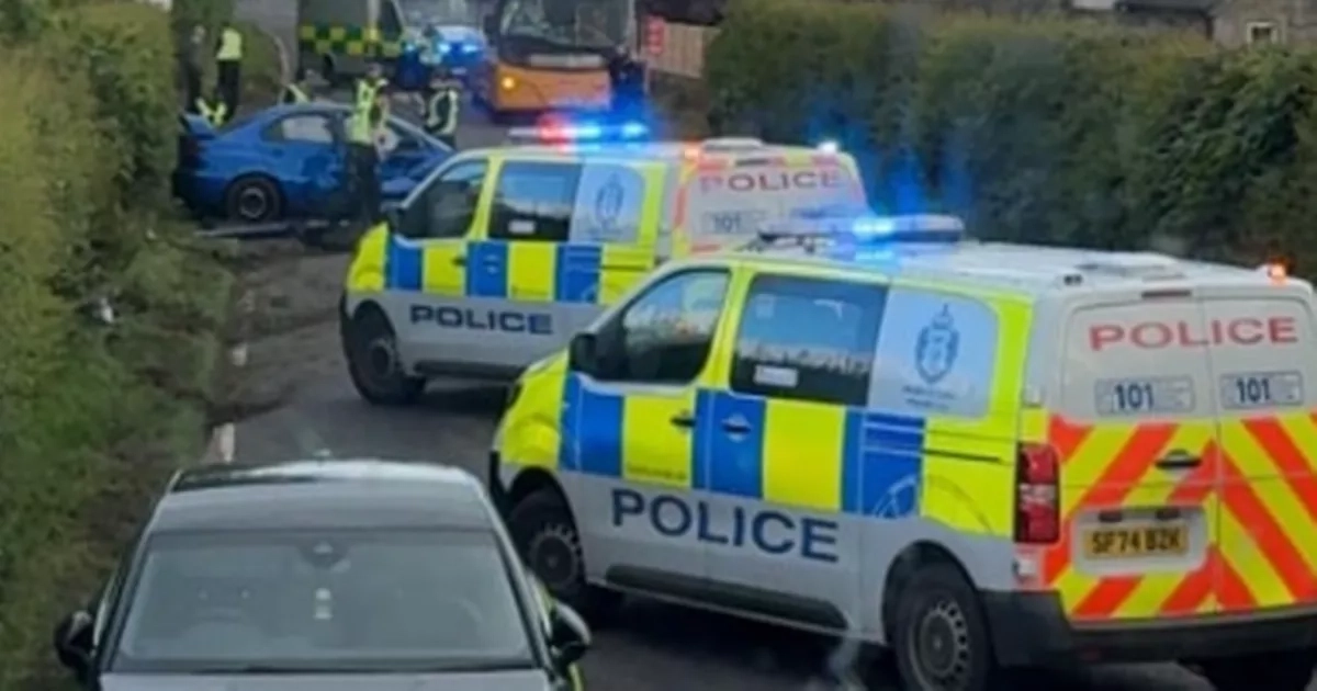 Fife crash leaves one man in hospital as road blocked off
