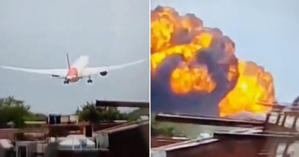 Chilling moment Air India plane bound for UK bursts into fireball