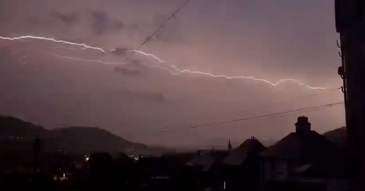 Incredible storm footage shows lightning bolts split skies over town in the Borders