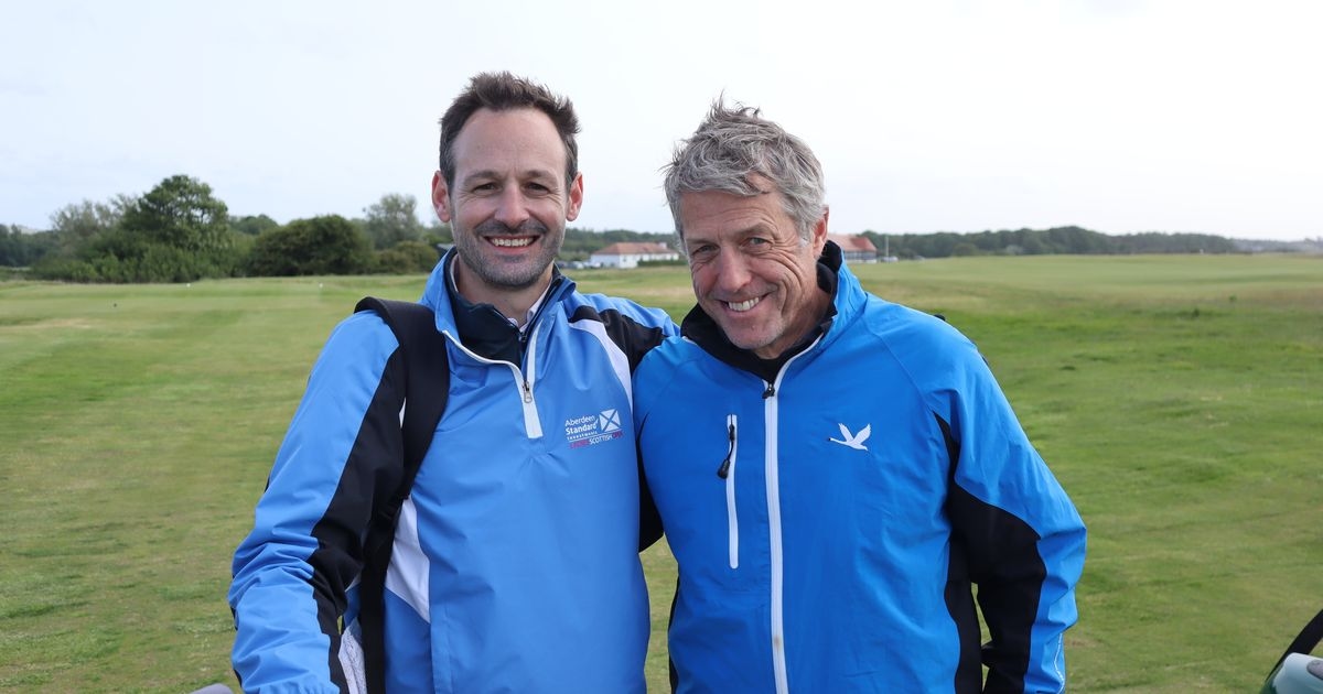 Hugh Grant surprises Scots golfer during 'crazy' 25-round challenge