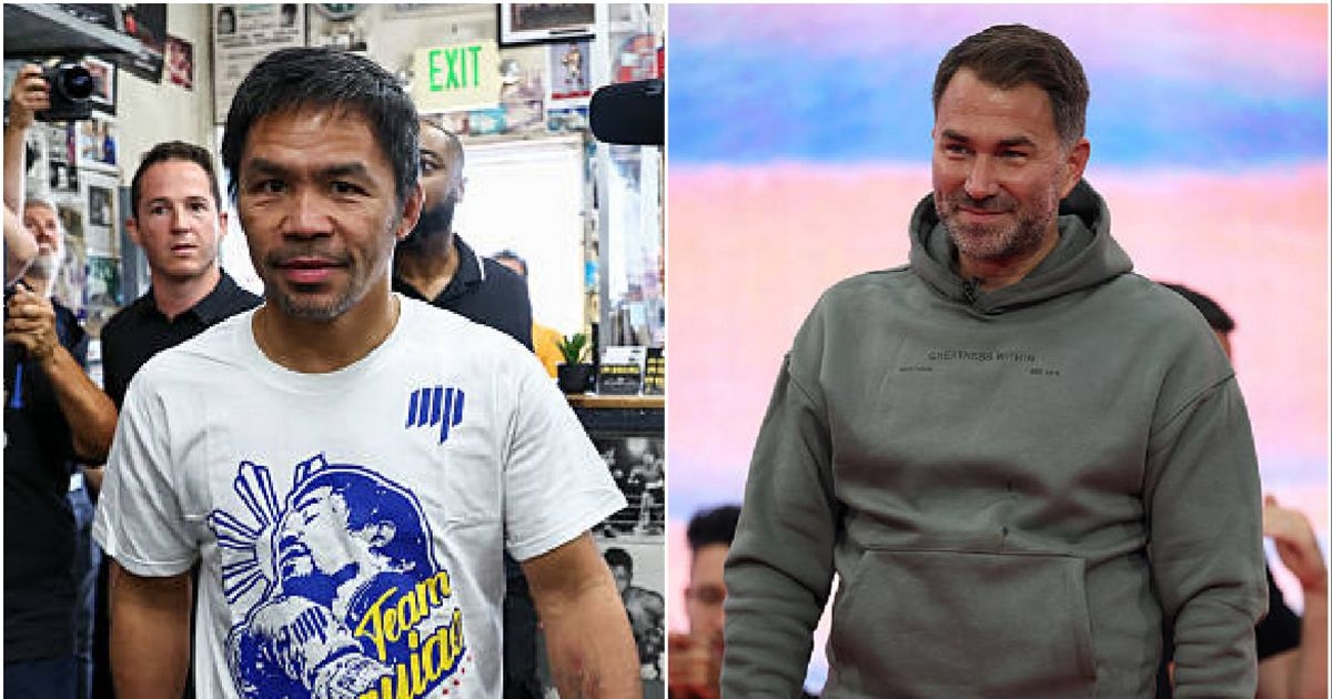 Manny Pacquiao issues cutting 11 word response to Eddie Hearn 'mockery' claim over world title boxing comeback