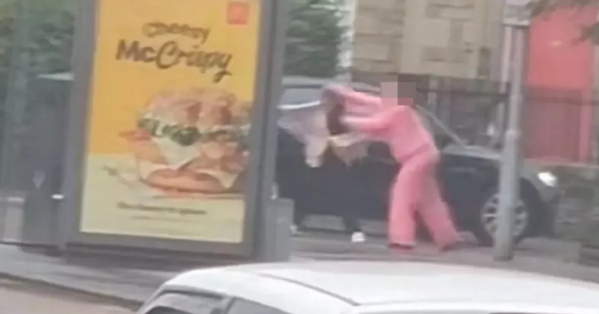 Moment brawl breaks out on Edinburgh street as women trade punches