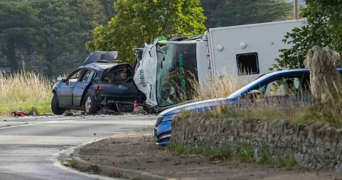Car driver dies after horror crash with ambulance on Scots road