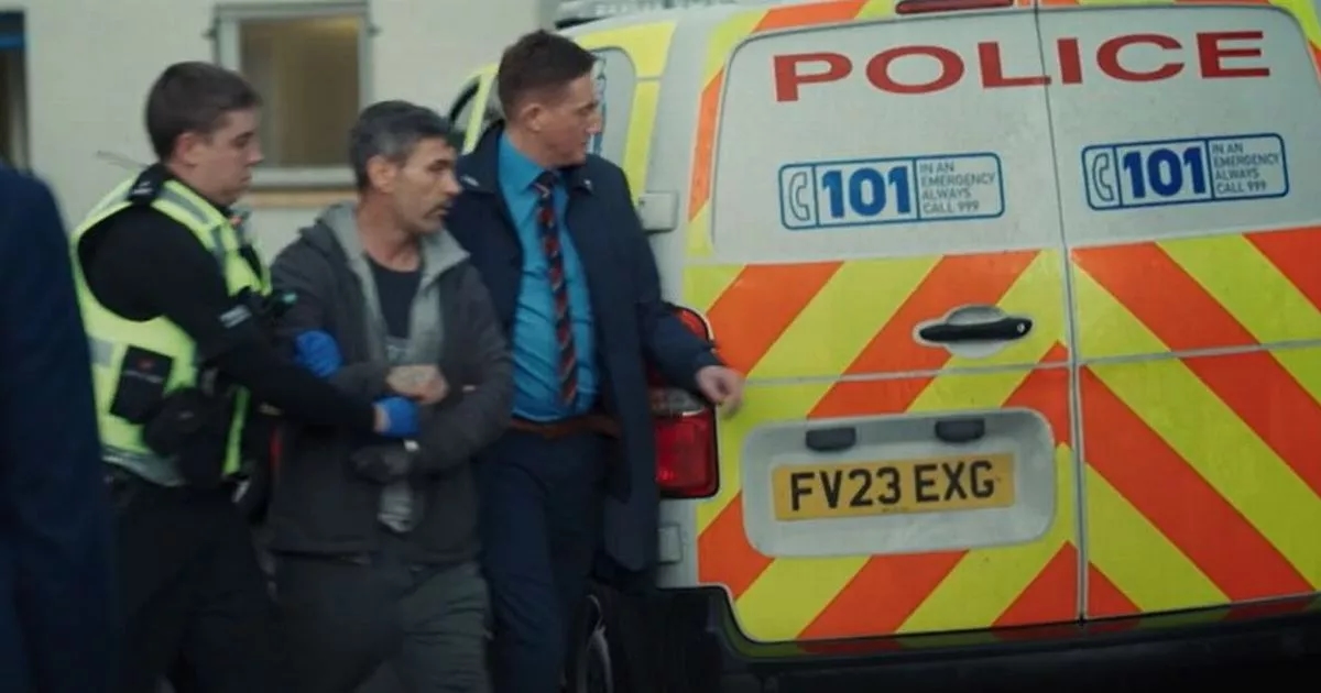 Moment tattooed thug arrested at work after battering mum to death in her bed