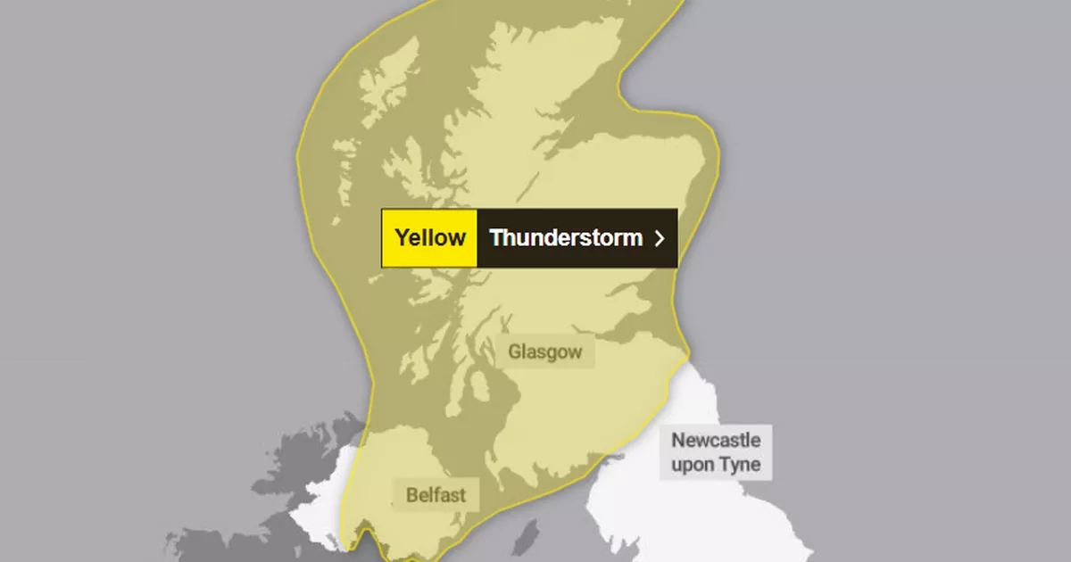 Scotland braced for two days of thunderstorms as Met Office issues nationwide warning