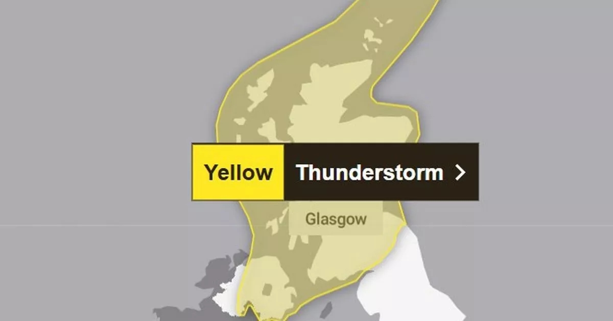 Exact time 'danger to life' thunderstorm warning will end for Scotland