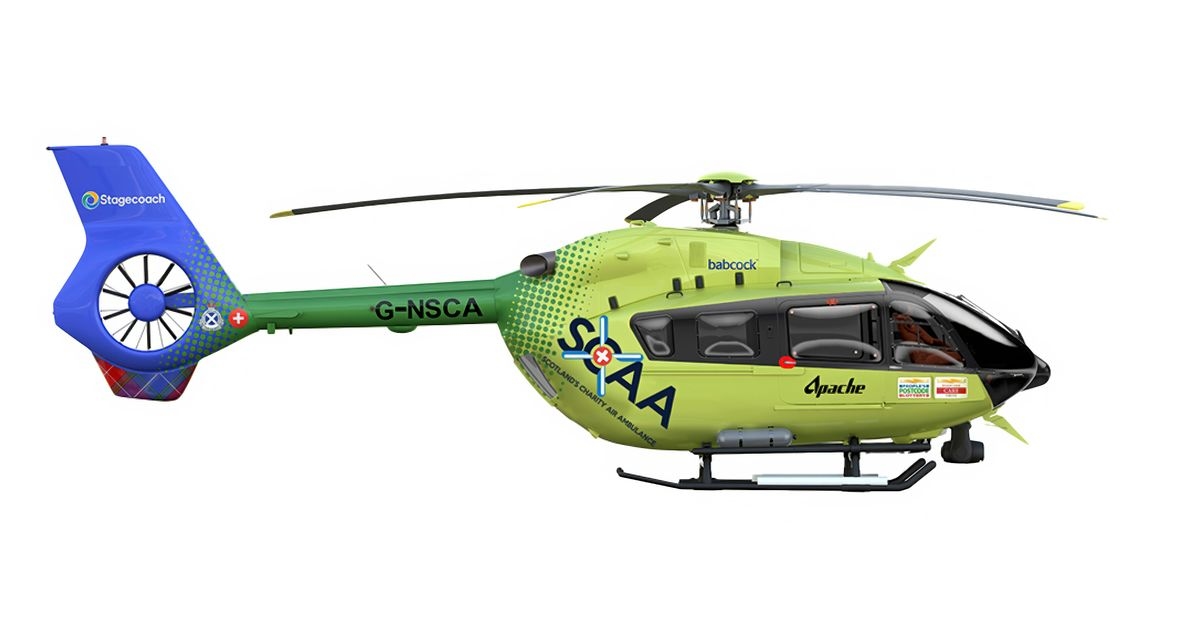 Man rushed to hospital after air ambulance lands near Scots harbour