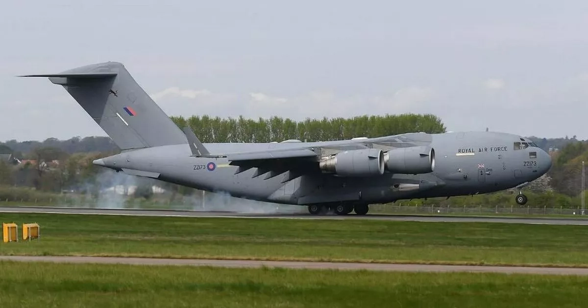 Edinburgh locals in awe as massive RAF warplane touches down in capital