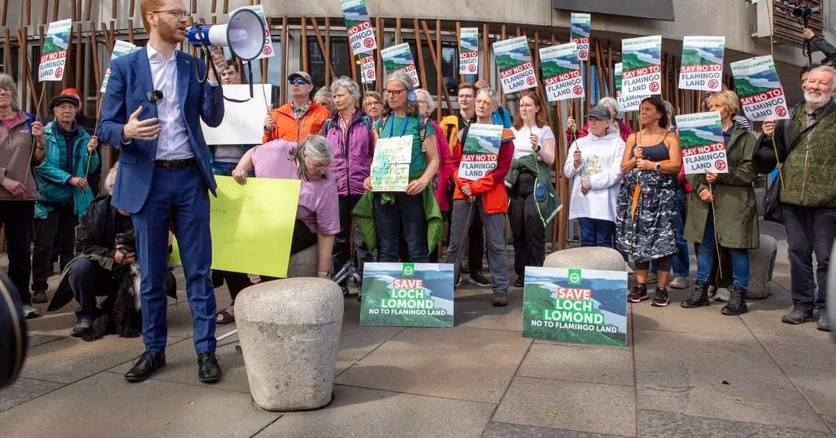Protestors gather at Edinburgh's Scottish Parliament over 'shameful' Flamingo Land plan