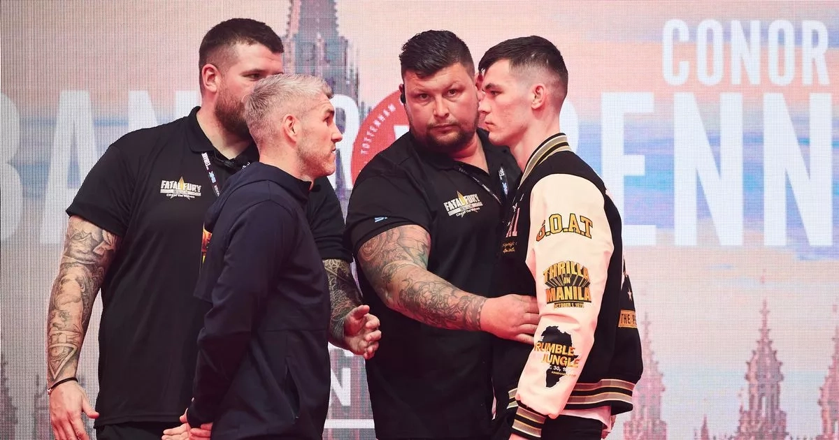 Aaron McKenna and Liam Smith in tense first face off ahead of fight