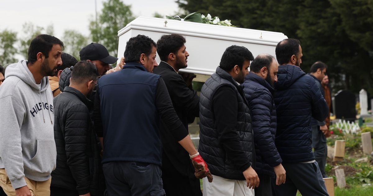 Boy killed in road tragedy is buried in white coffin