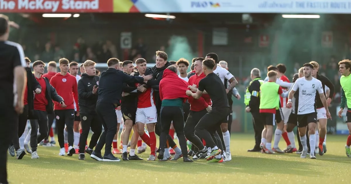 Irish League brawl condemned as officials await reports after 4 players sent off