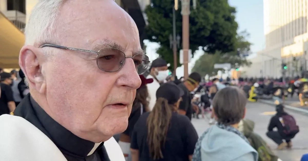 90-year-old Irish priest on streets of riot-torn LA to 'stand with' immigrants