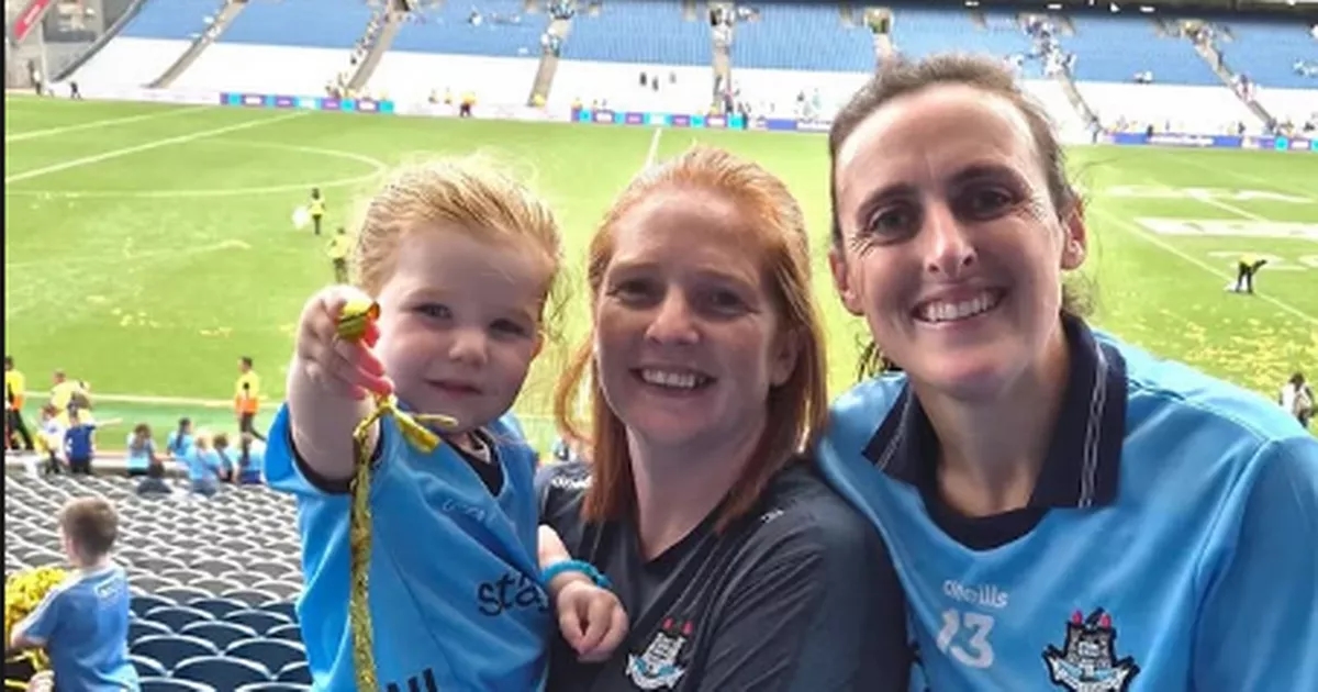 Hannah Tyrrell celebrates with wife and daughter after memorable All-Ireland win