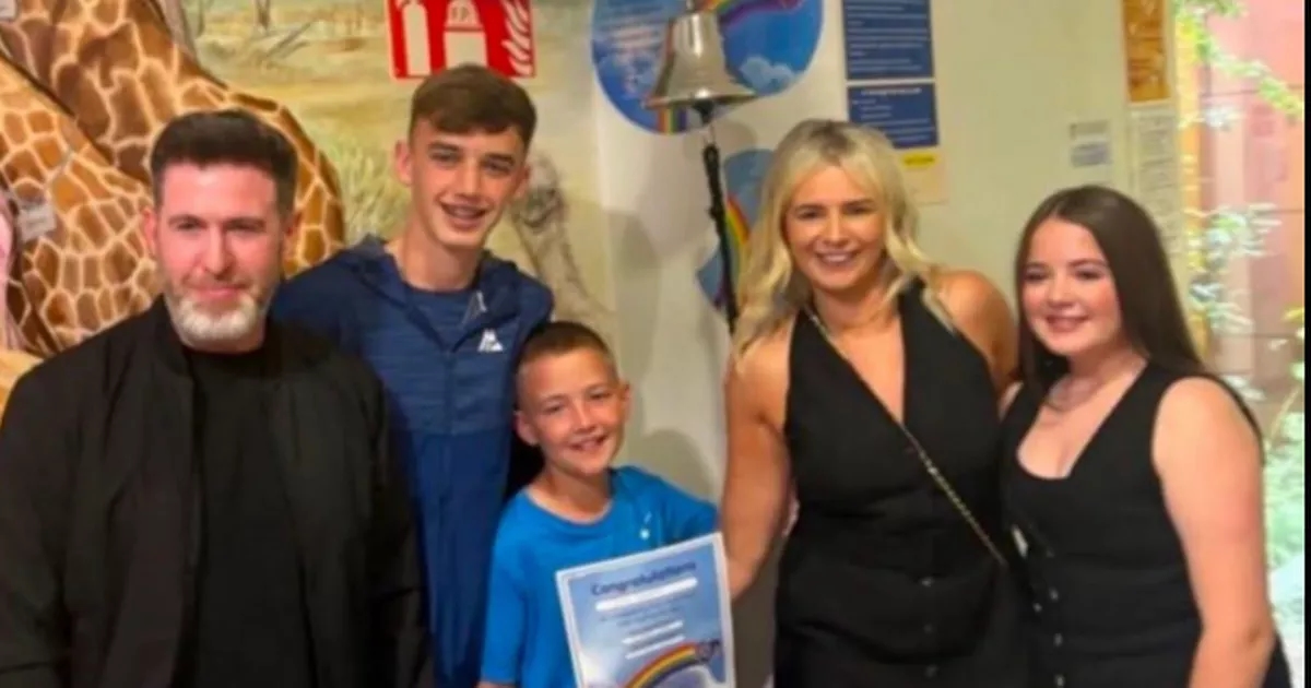 Stephen Bradley's son Josh rings the bell after three years of cancer treatment