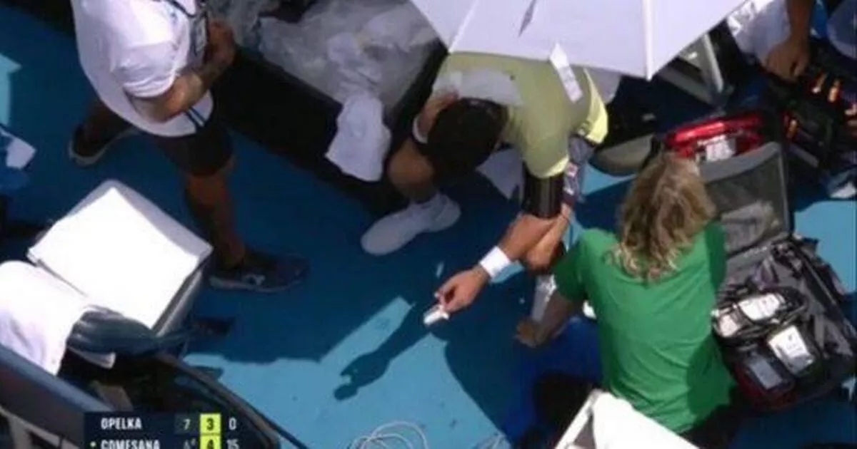 Unsettling scenes as tennis star falls ill during match as play halted