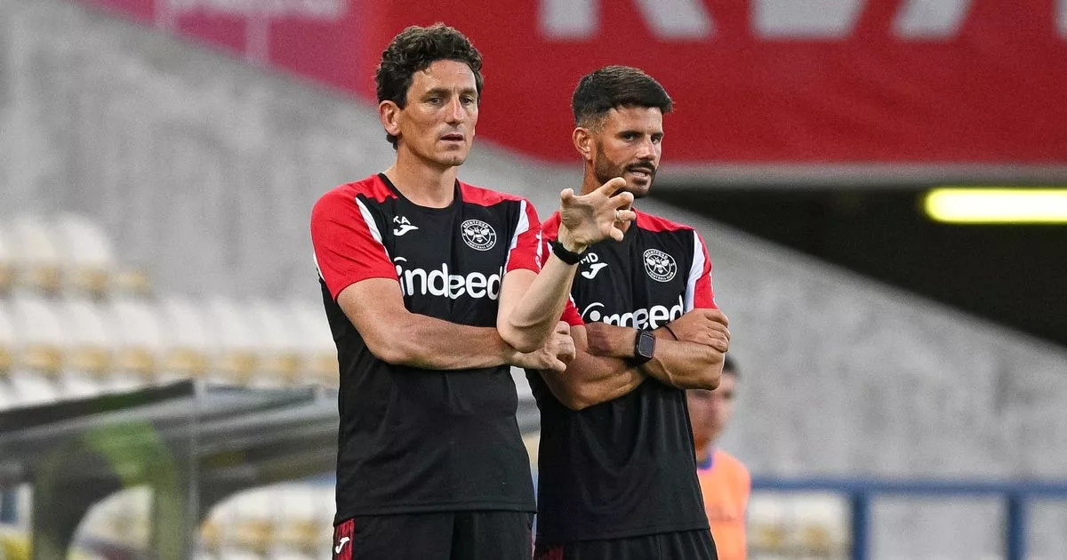 Andrews reacts as his first training camp as Brentford boss comes to a close