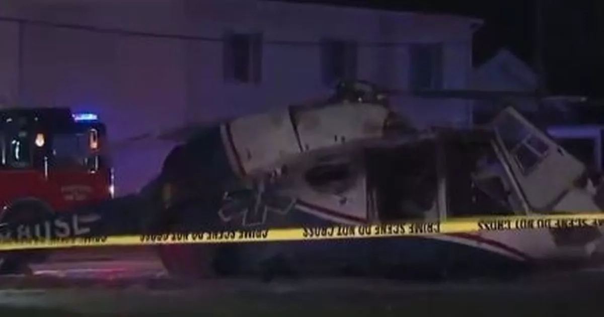 Medical helicopter crashes and bursts into flames in Illinois 'while on training exercise'