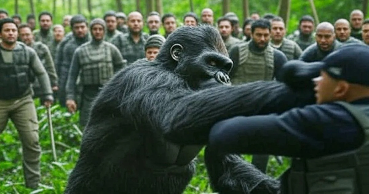 Viral battle of 100 men vs one gorilla goes viral - here's what you need to know