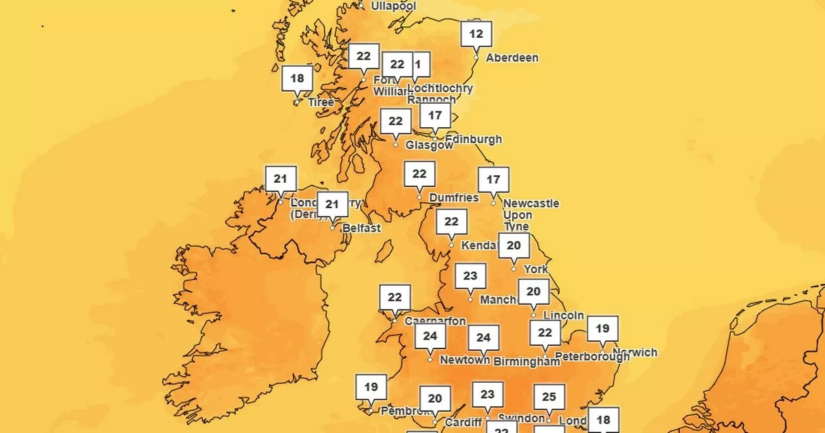 Met Office maps show UK 'mini heatwave' to last seven days