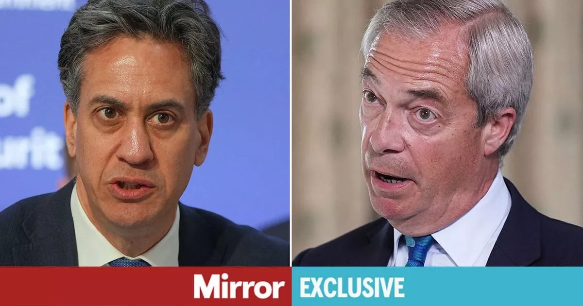 Ed Miliband says 'I'm 100% up for a fight with Nigel Farage' over Net Zero
