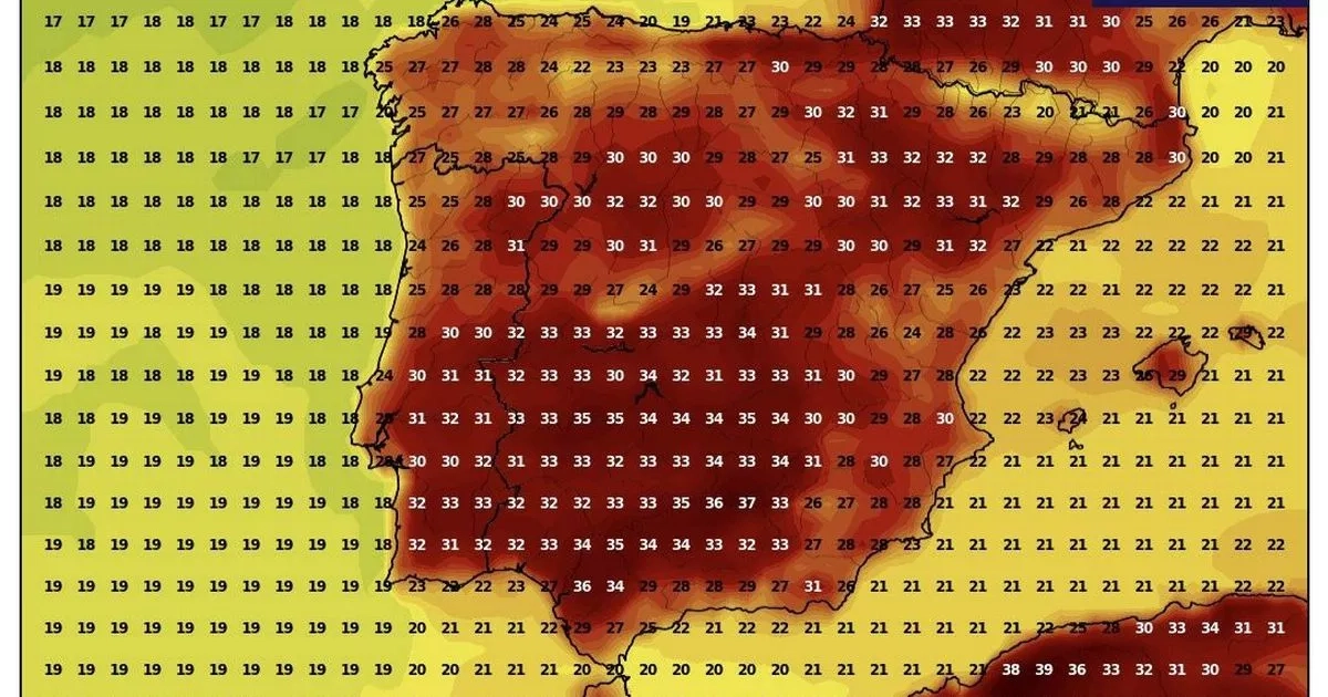 New Spain heatwave maps turn red as Brit tourists warned to expect 34C blast