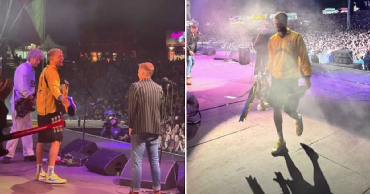 Premier League star stuns fans by playing guitar on stage at Kaiser Chiefs gig