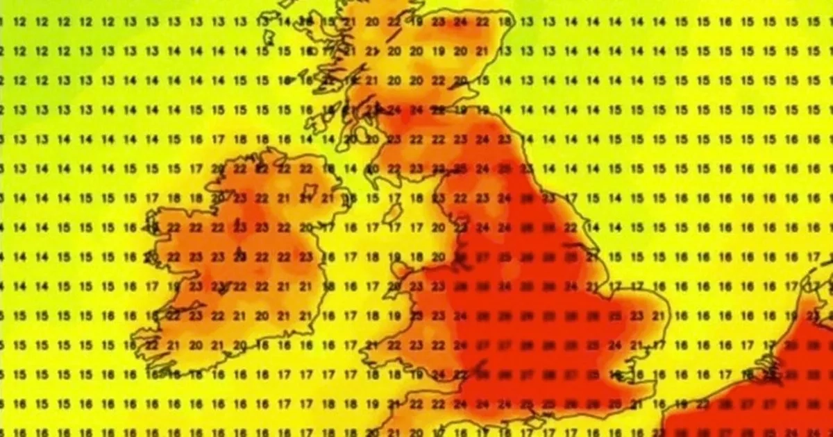 Weather maps show UK towns and cities to be hit in 28C scorcher