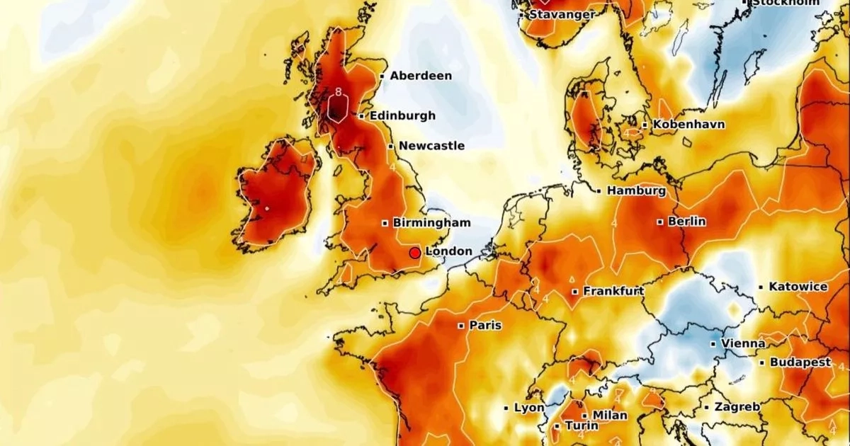 UK weather maps show exact date '72-hour heatwave' to bake Brits in 28C