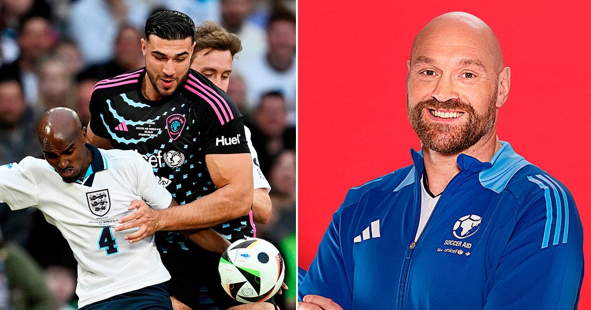 Tyson Fury is on opposite side to brother Tommy for Soccer Aid