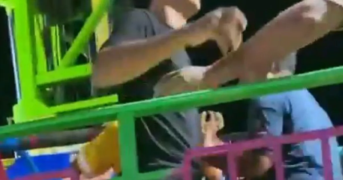 Horror moment fairground ride sends kids crashing to ground after loss of power