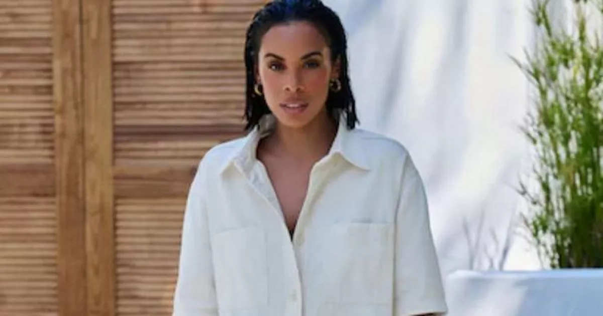 Rochelle Humes turns heads in Next's floaty white summer shirt