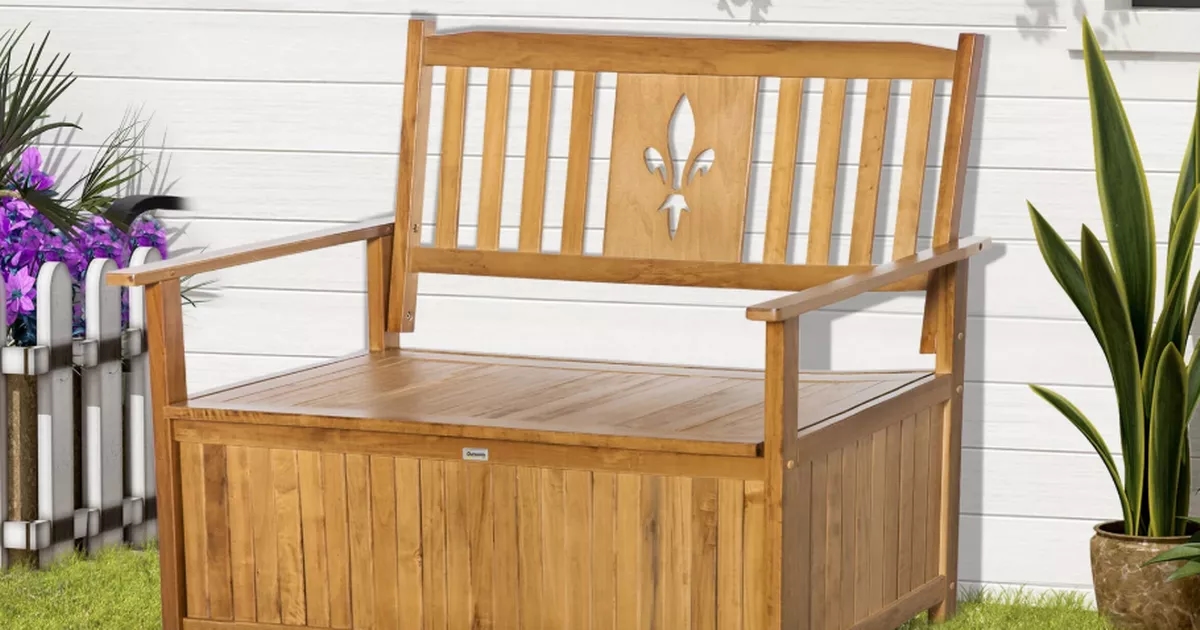 'Pretty and useful' garden storage bench now on sale
