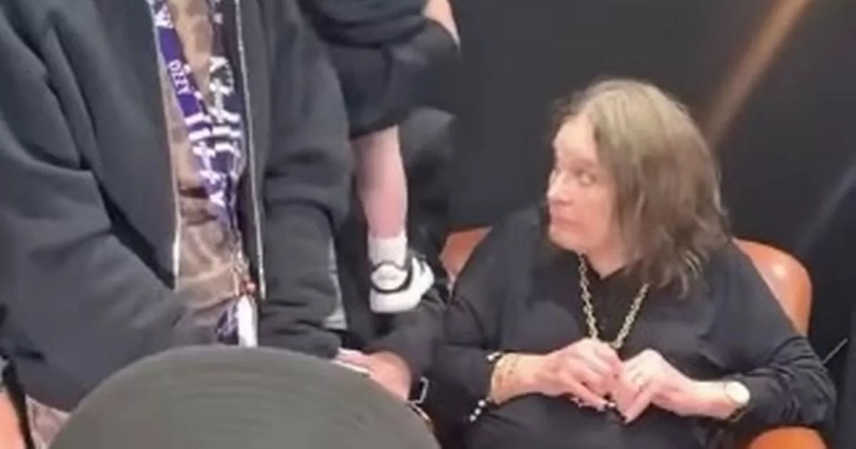 Ozzy Osbourne's foul-mouthed reaction as Kelly gets engaged at Black Sabbath gig