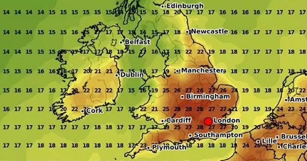 UK weather: Huge 29C heat blast returns to Britain as maps turn RED