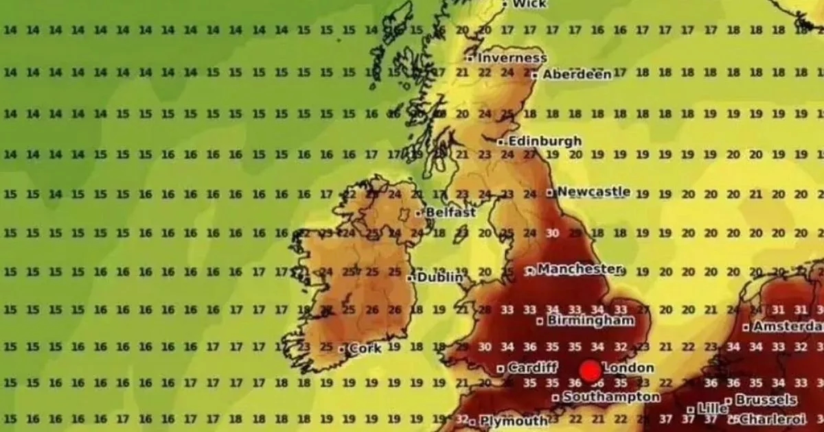 Heatwave weather maps reveal exact dates for three-day UK scorcher hitting 36C