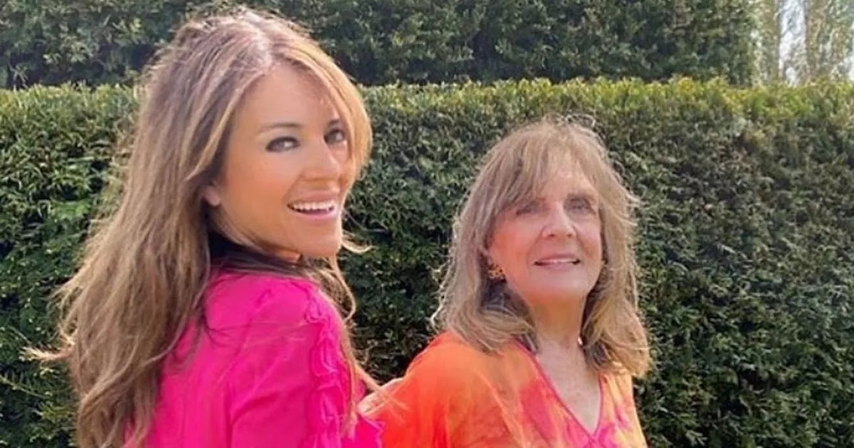 Liz Hurley and mum stun fans as they pose in matching plunging swimsuits