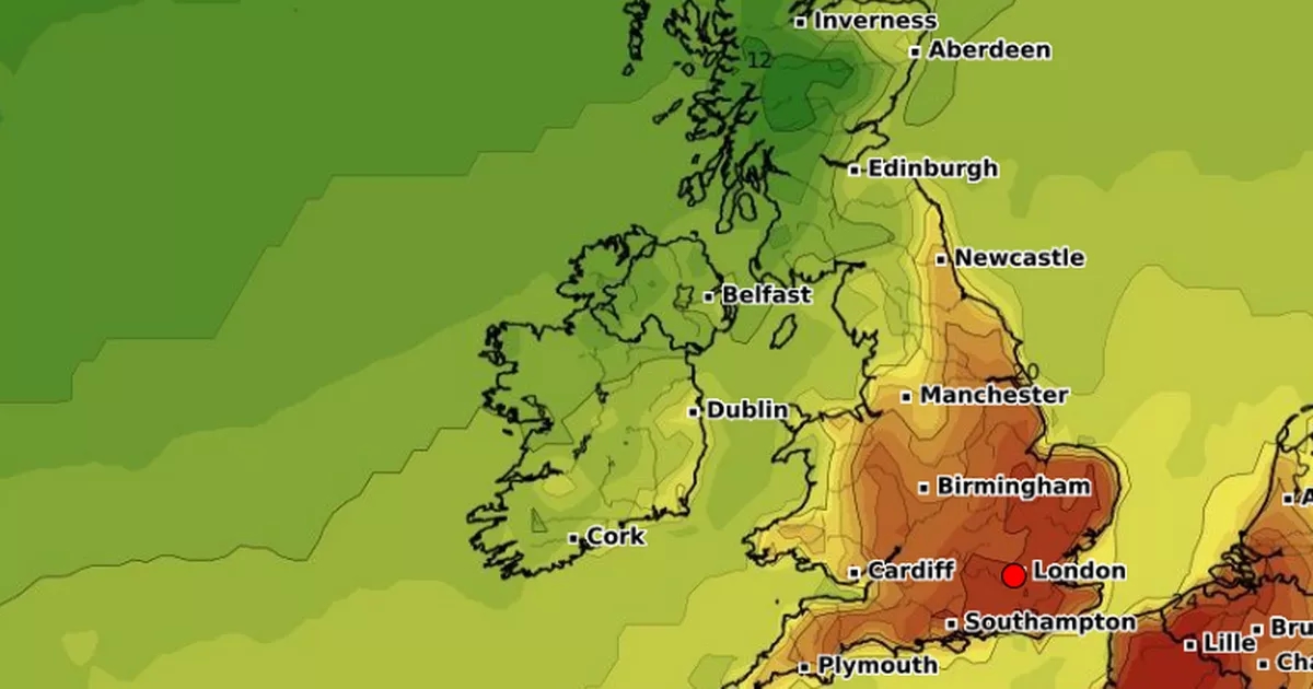 UK weather maps forecast when 30C heat will return as RED spreads across England