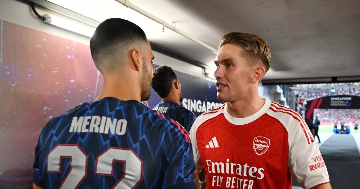 Arsenal's makeshift striker Mikel Merino admits Viktor Gyokeres has 'surprised' him